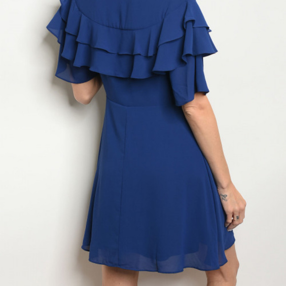 V-NECK RUFFLE DRESS - Picture 7 of 7